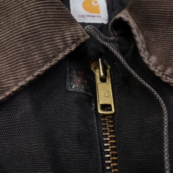 VINTAGE CARHARTT C26 BLK FULL ZIP QUILT LINED DUCK CANVAS JACKET SIZE XL - Picture 7 of 12